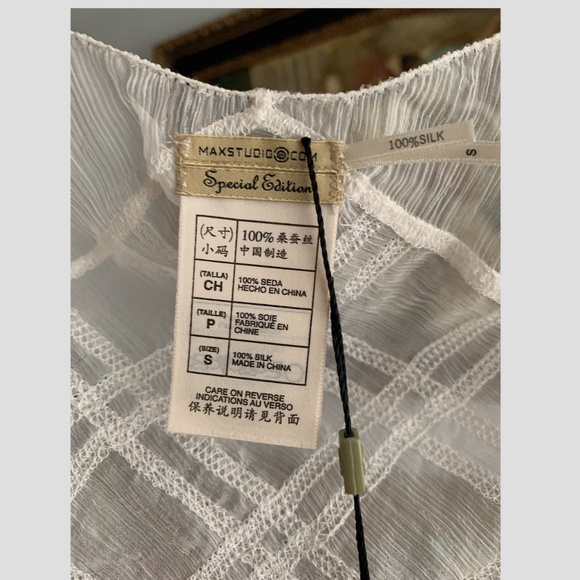 MAX STUDIO Special Edition. 100% Silk Sheer Blouse - Picture 7 of 7